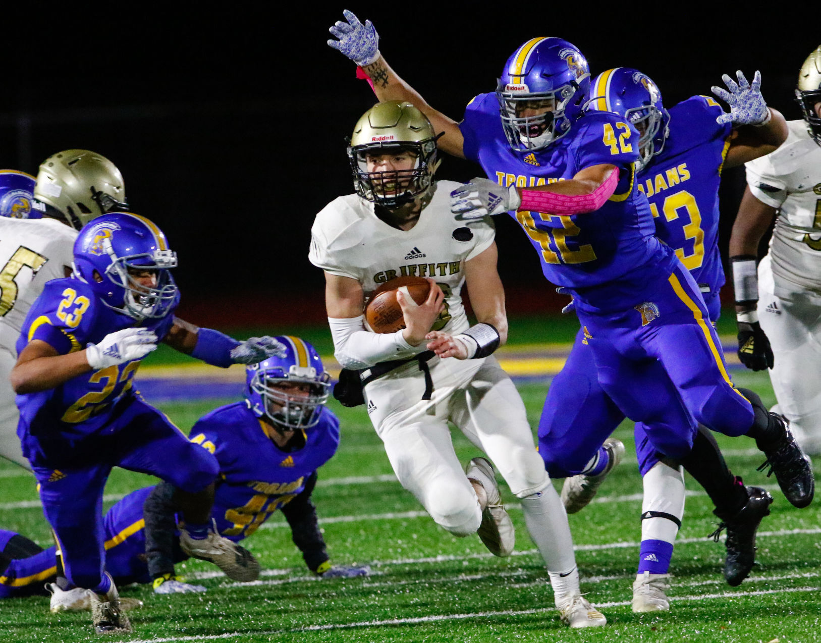 4A football sectional quarterfinal: Griffith vs. Highland